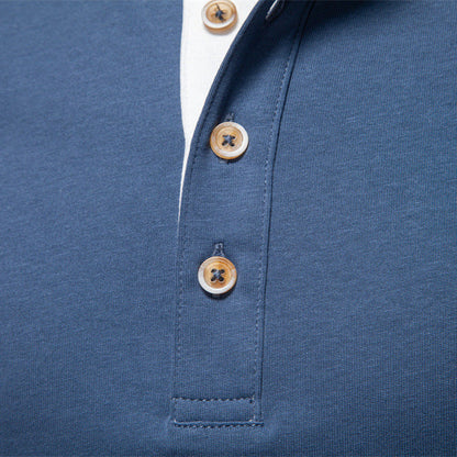 Herren Langarmshirt Mit Druckknöpfen Bequem Elegant
