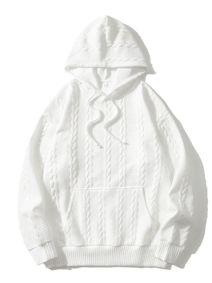 Herren Kapuzenpullover Struktur Muster Grau Modern