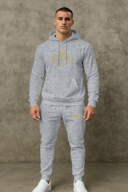 Herren Sportswear Set Kapuzenpullover Jogginghose Grau