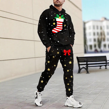 Weihnachts Pullover Set Herren Kapuzenpullover Jogginghose