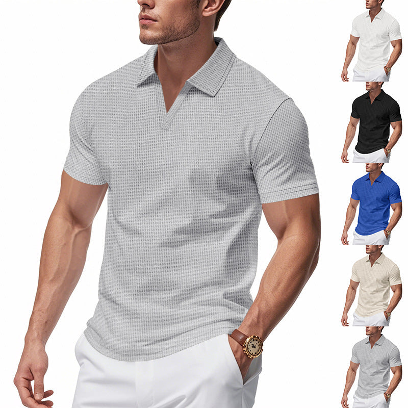 Herren Poloshirt Strukturmuster Stilvoll Modern Berlin - BerlinGlamour