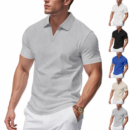 Herren Poloshirt Strukturmuster Stilvoll Modern Berlin - BerlinGlamour