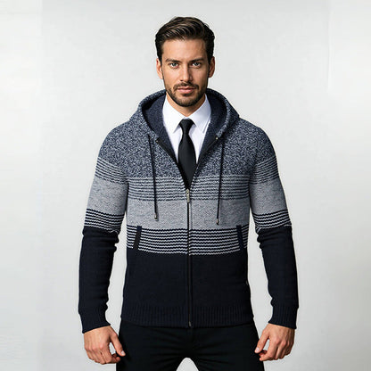 Herren Hoodie Jacke Modern Strukturiert mit Taschen