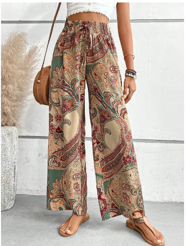 Damen Hose Pailletten Elastisch Mit Floralem Muster Glitzernd