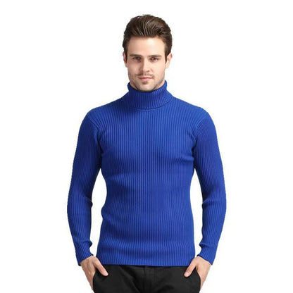 Herren Rollkragenpullover Feinripp aus Merino-Wolle