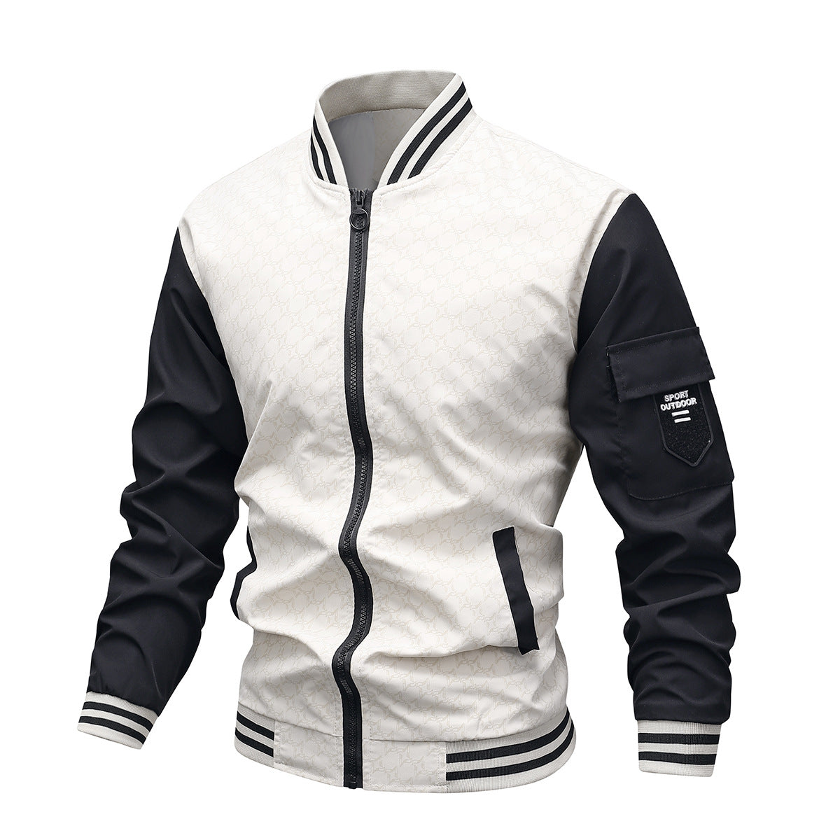 Herren Bomberjacke Modern Reflektierend Taschen