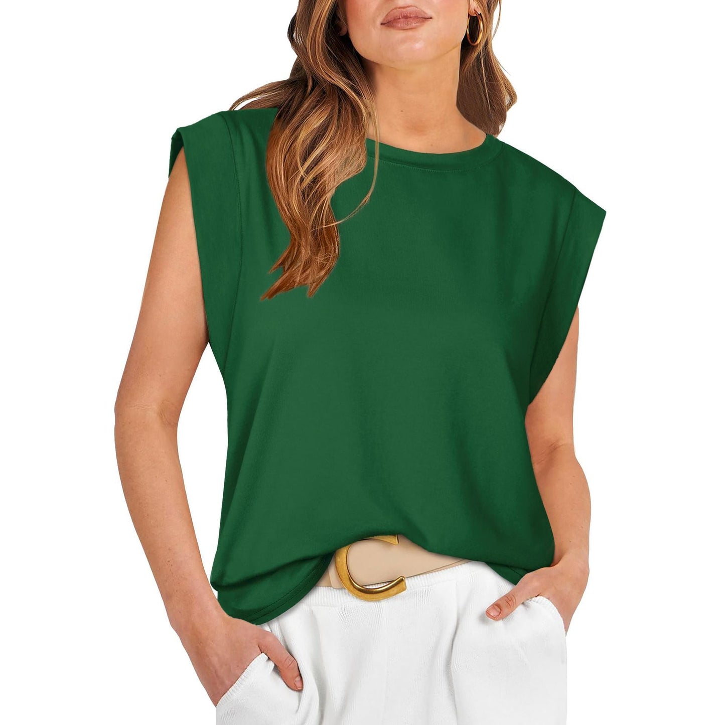 Damen Oversized T-Shirt mit Schulterpolstern Großes Design - BerlinGlamour