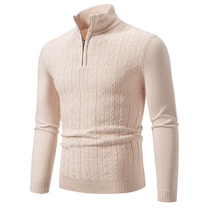Herren Pullover Modern Stehkragen Reißverschluss Strick