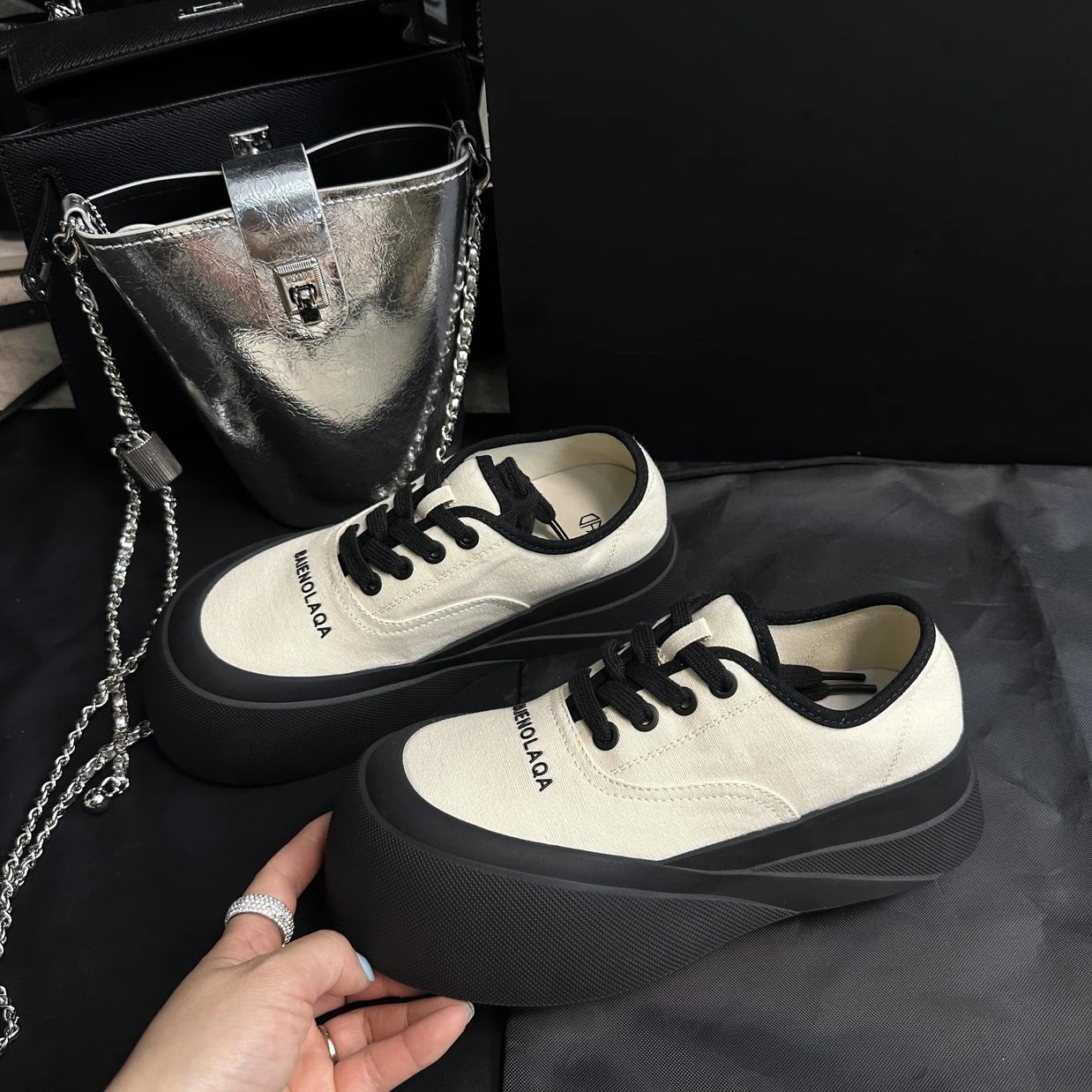 Damen Sneaker Plateau Hoch Komfortable Schuhe Modern