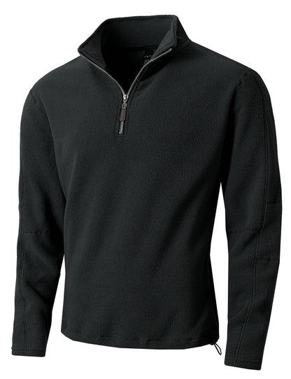 Herren Fleece Pullover Lang Reißverschluss Stehkragen Warm