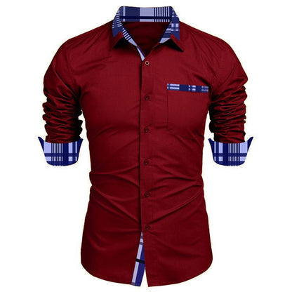 Herren Hemd Karo Kragen Business Style