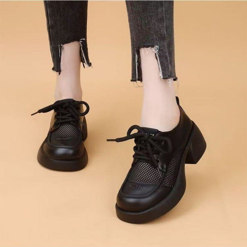 Damen Sneaker Moderne Leder Mesh Schuhe
