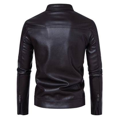 Herren Lederjacke Modern mit Nieten und Struktur Optik