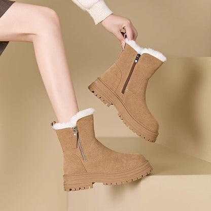 Damen Stiefeletten Warm Isoliert Winterstiefel Robust