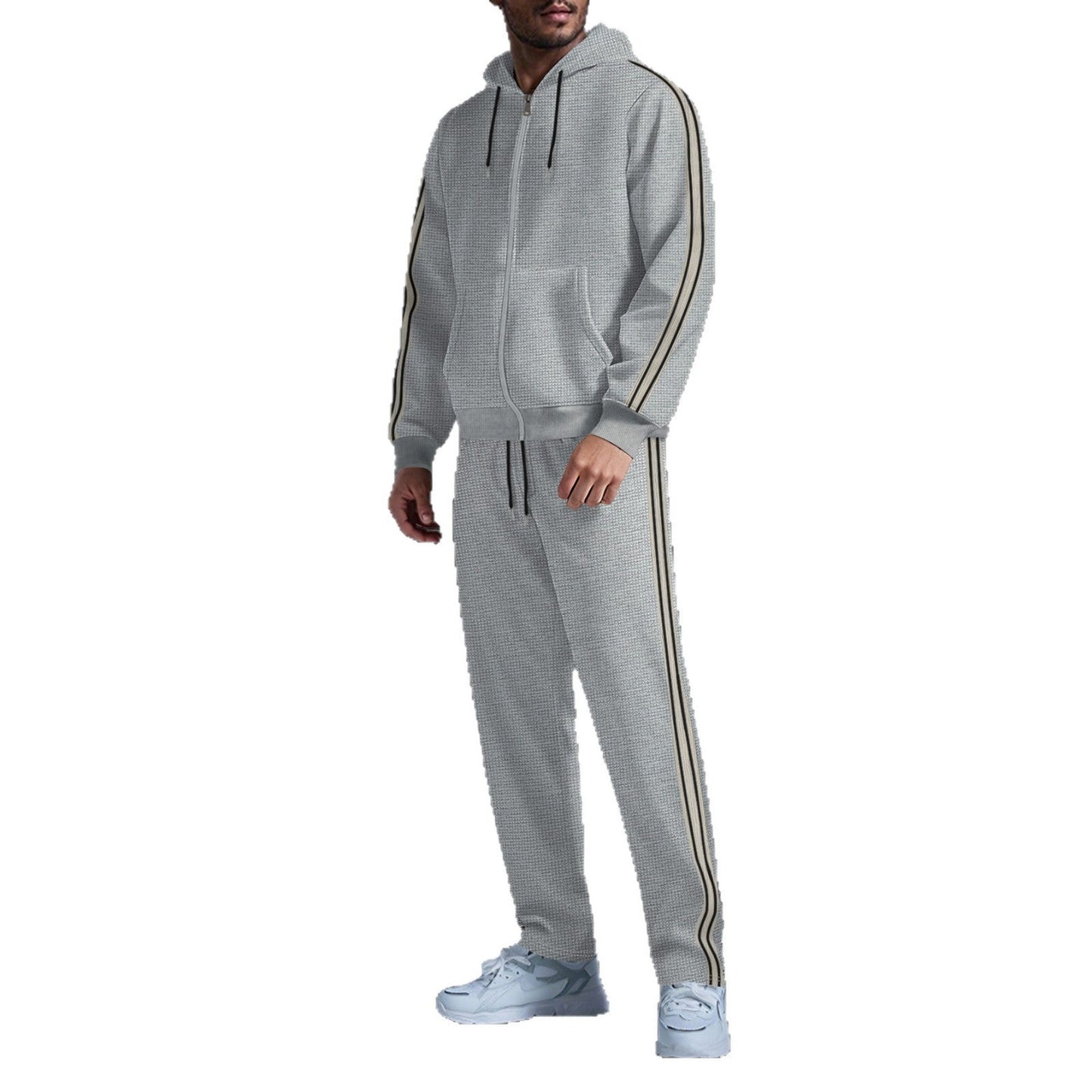 Herren Sportanzug Kapuze mit Streifen Modern