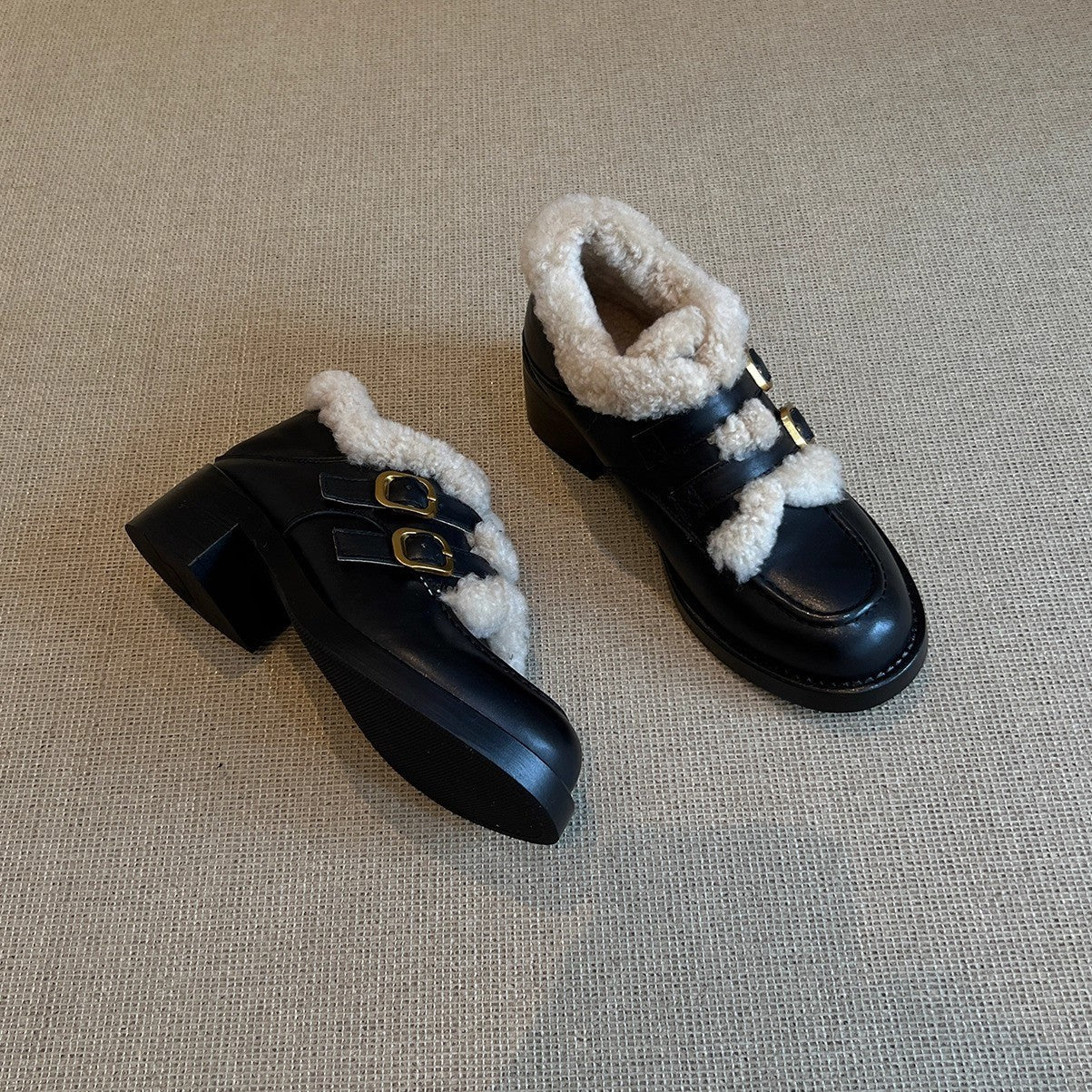 Damen Clogs Gefüttert Weich Kunstfell Kragen