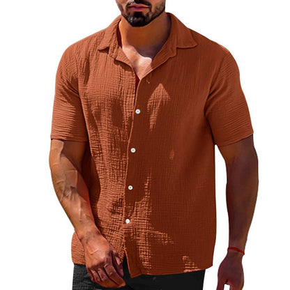 Herren Kurzarmhemd Modern Lässig Knopfdesign