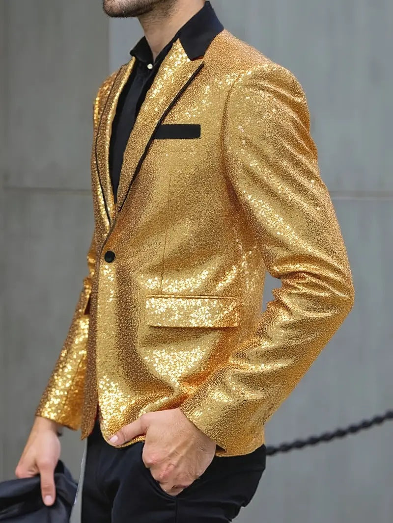 Eleganter Herren Blazer mit Pailletten Glitzer Effekt