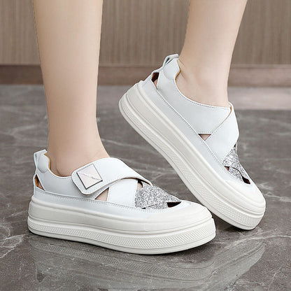 Damen Plateausneaker Glitzer Obermaterial Bequem