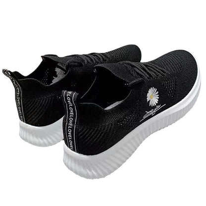 Damen Sneaker Blumenmuster Elastisch Trendy