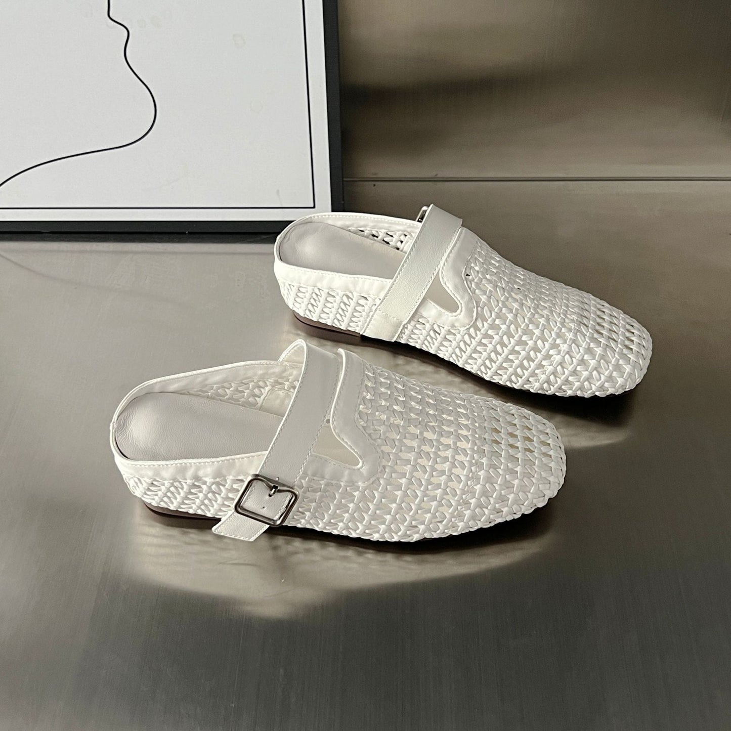Damen Clogs Bequem Flechtdesign Komfort Fußbett