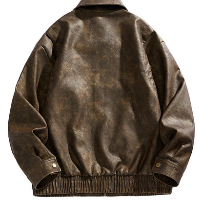 Lederjacke Herren Kurz Lederjacke Elastisch Mit Taschen