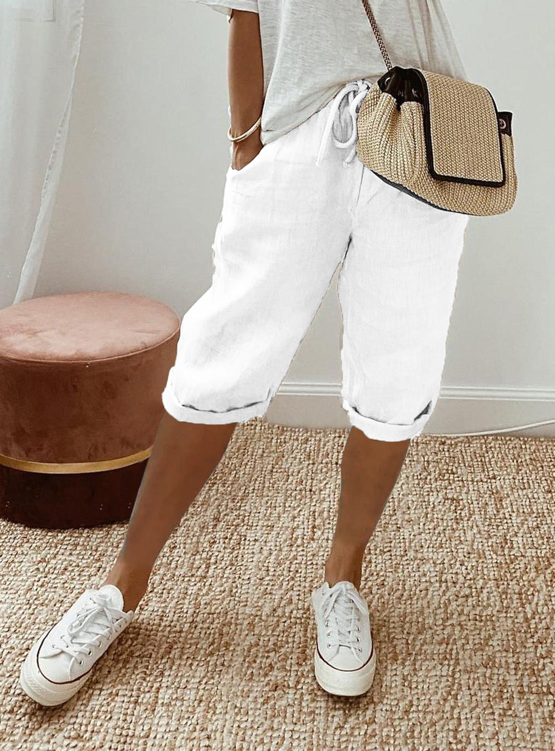 Luftige Damen Shorts Leinen Sommer