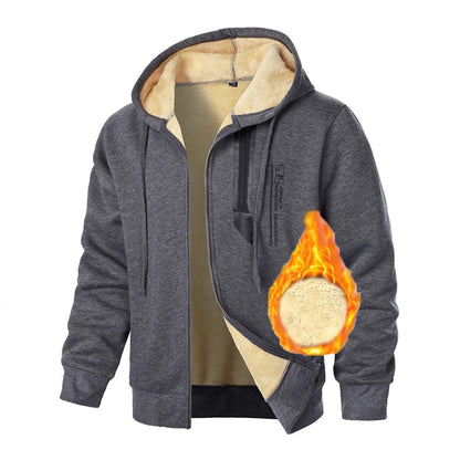 Herren Fleece-Jacke Warm Kapuzenjacke Mit Taschen - BerlinGlamour