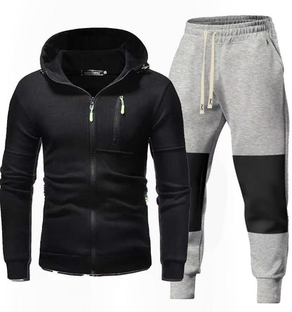 Herren Sportset Hoodie Jogginghose mit Reißverschlusstaschen