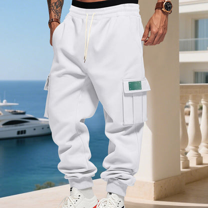 Herren Jogginghose Cargo Bequem mit Kordelzug und Taschen