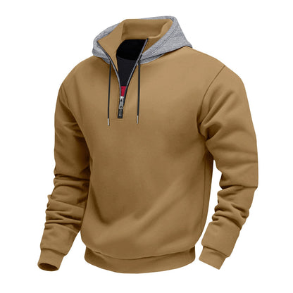 Männer Kapuzenpullover Mit Reißverschluss Kontrastfutter Modern
