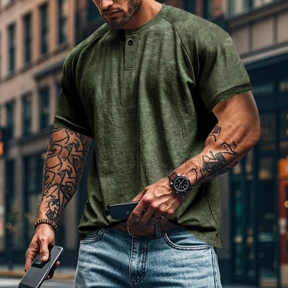 Herren Kurzarm-Shirt Sportlich Struktur Optik