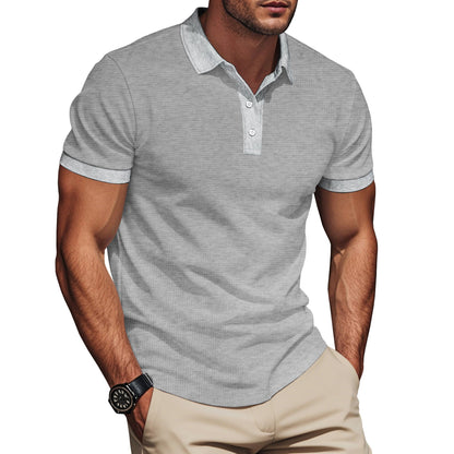 Herren Poloshirt Komfort Design Strukturiert Modern