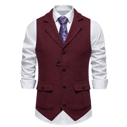 Herren Anzugweste Modern Herringbone Design mit Taschen