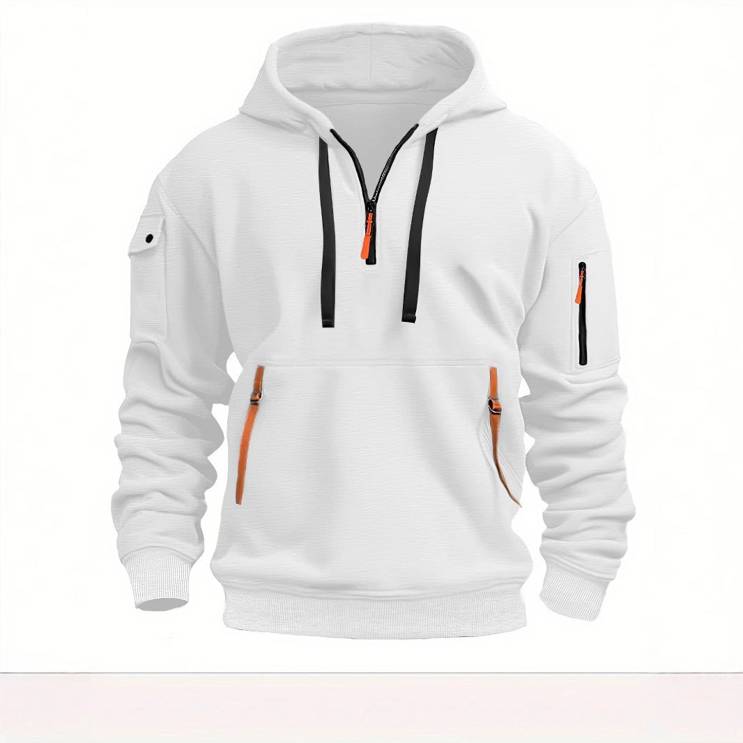 Herren Kapuzenpullover Funktional mit Reißverschlusstaschen Modern