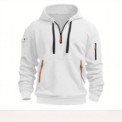 Herren Kapuzenpullover Funktional mit Reißverschlusstaschen Modern
