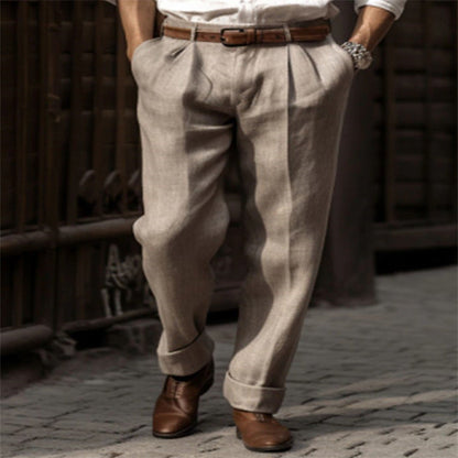 Herren Anzughose Elegant Slim Fit Dunkelgrau
