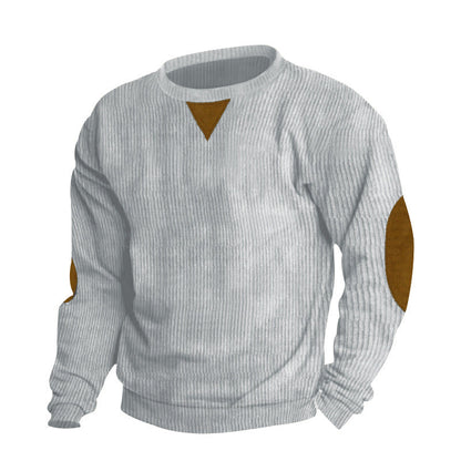 Herren Strickpullover Leder Details Modern