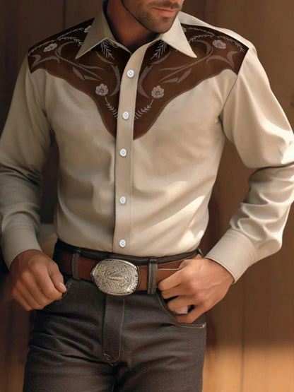 Herren Westernhemd mit Stickerei Modern Urban Style