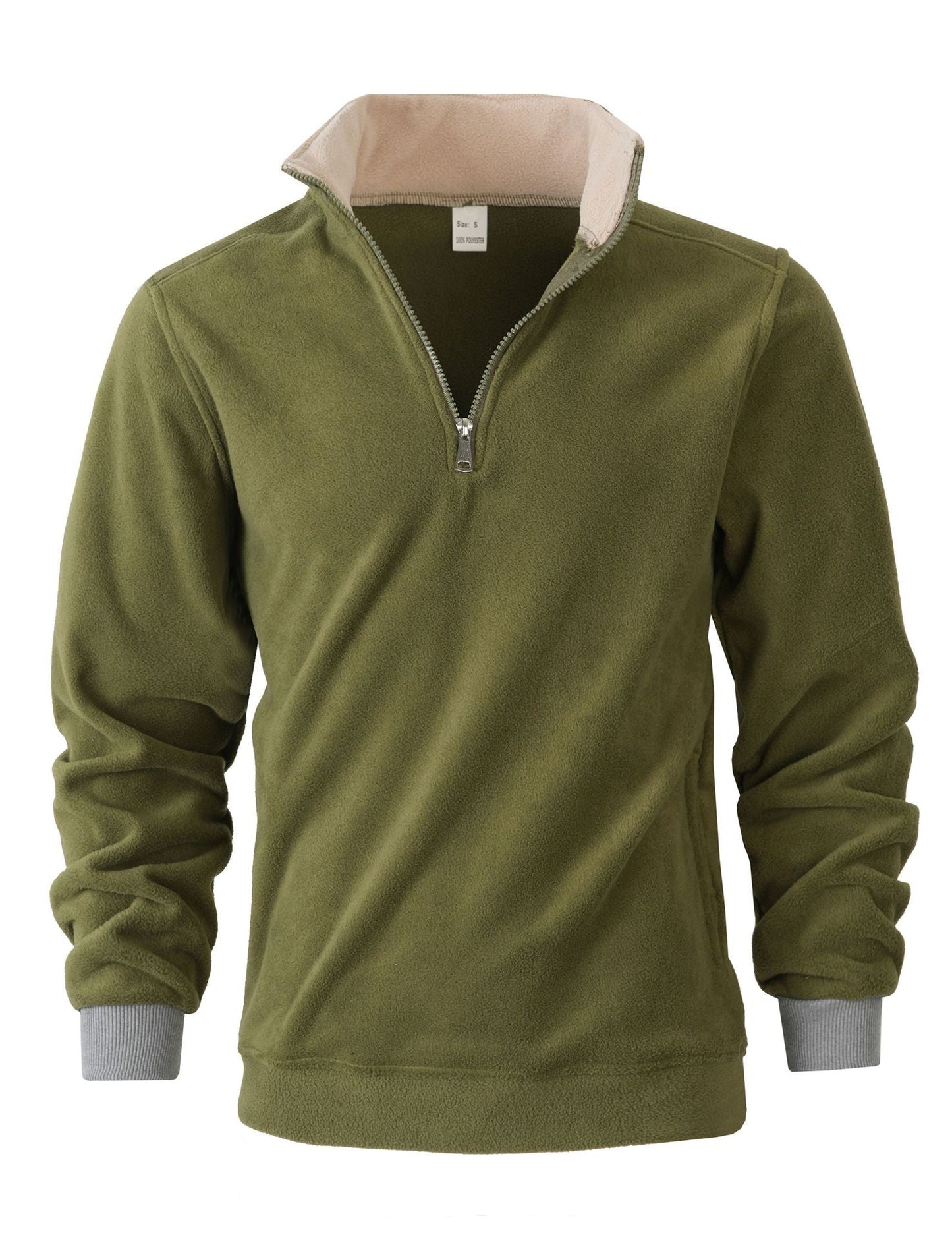 Herren Fleece Pullover Halbzipper Elastisch Bequem