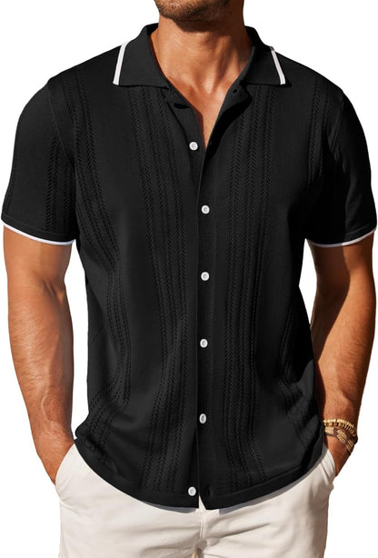 Herren Kurzarmhemd Elegantes Muster Berlin Style