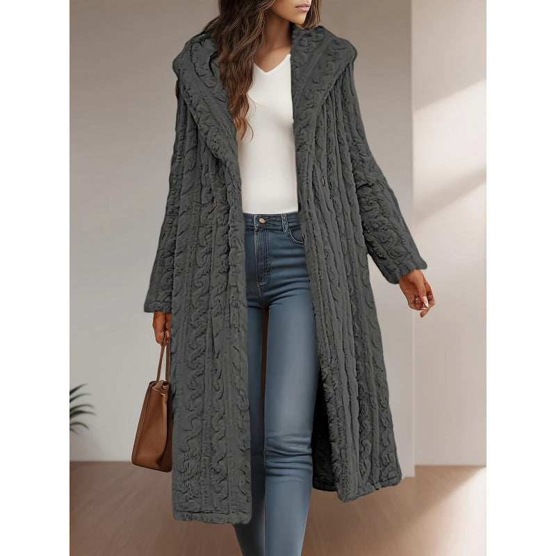 Damen Strickmantel Oversized Zopfmuster Trendig