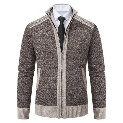 Herren Strickjacke Elegante Modern mit Reißverschluss
