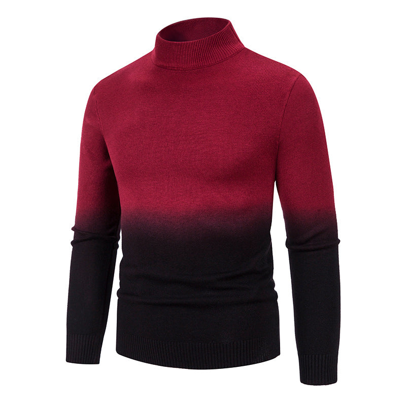 Herren Rollkragenpullover Farbverlauf Modern Stylish