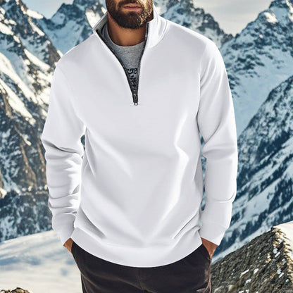 Herren Pullover Stehkragen Halb-Reißverschluss Modern