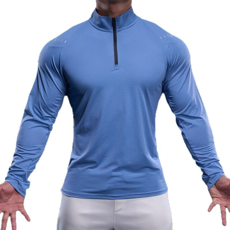 Herren Sportoberteil Funktionsshirt Stehkragen Modern