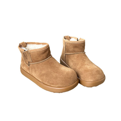 Weiche Winterstiefel Damen Warm Wildleder Kuschelstiefel