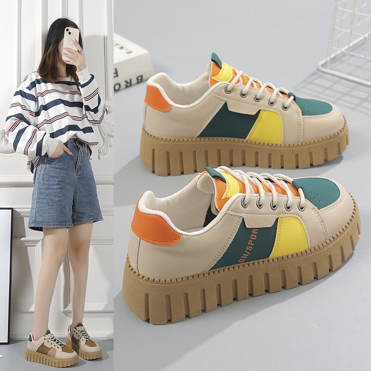 Damen Plateau Sneaker Hoch Modisch mit Struktursohle - BerlinGlamour
