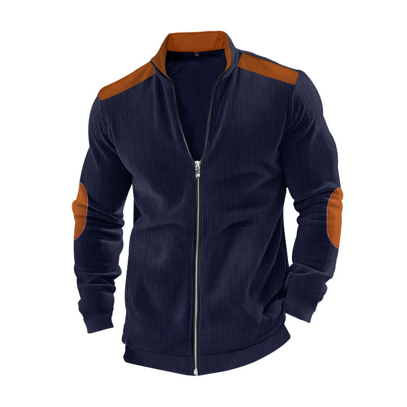 Herren Sportjacke mit Kontrast Schulter modern