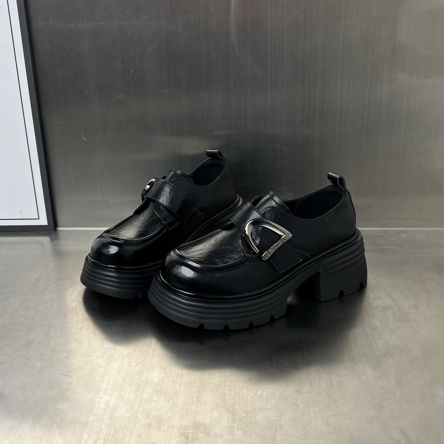 Damen Loafers Chunky Schnallenverschluss Größe 36-42 - BerlinGlamour